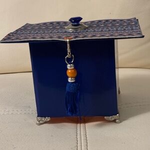Blue Decorative Gift Box with Tassel